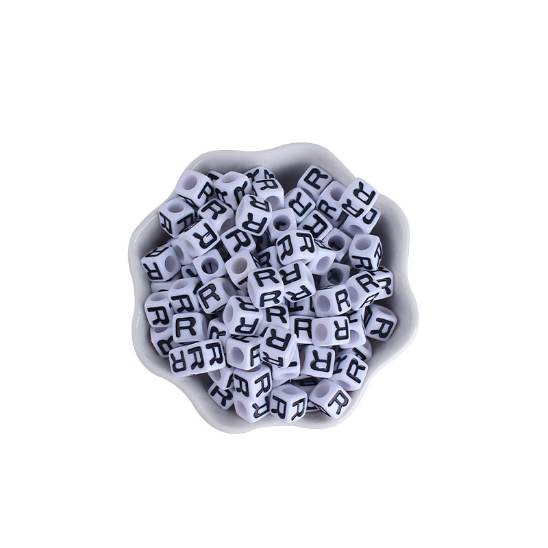 7mm plástico 26 inglés letras DIY creativo bebé nombre personalizado chupete cadena pulsera Accesorios