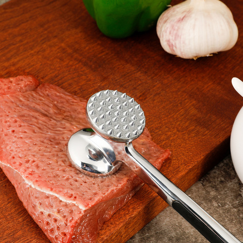 Zinc alloy double-sided solid one-piece steak and pork chop tender meat hammer kitchen gadget