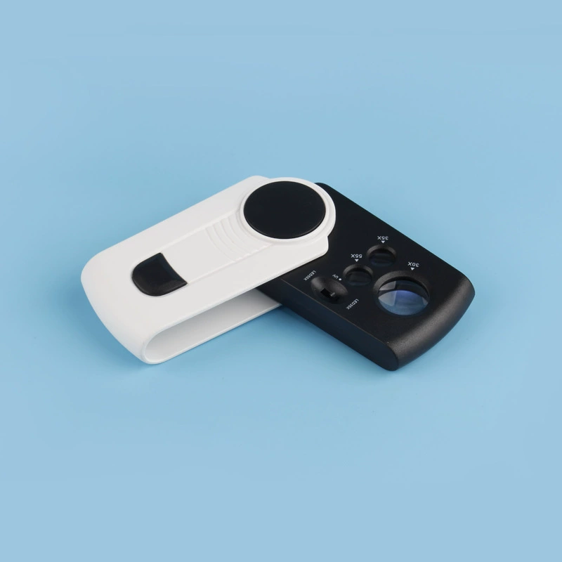 Производитель E-Commerce Горячая вращающаяся Портативная Складная Светодиодная лампа с многократным увеличением идентификационное пластиковое увеличительное стекло HD 25 раз