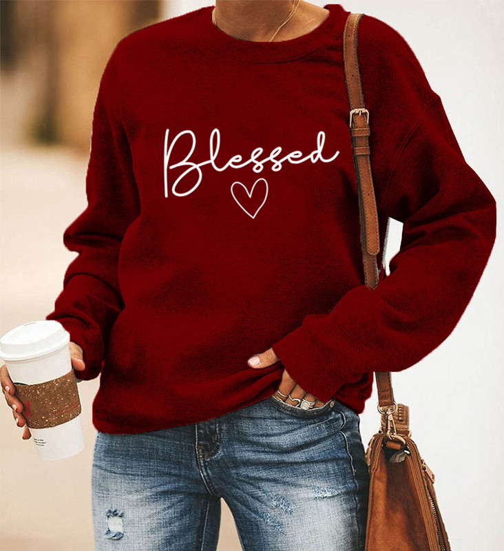 Women's Hoodies Long Sleeve Printing Casual Letter Heart Shape display picture 1
