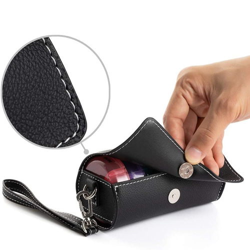 Foreign trade hot selling AMPM 2 times a day large pill storage box PU leather box round travel 7-day pill box