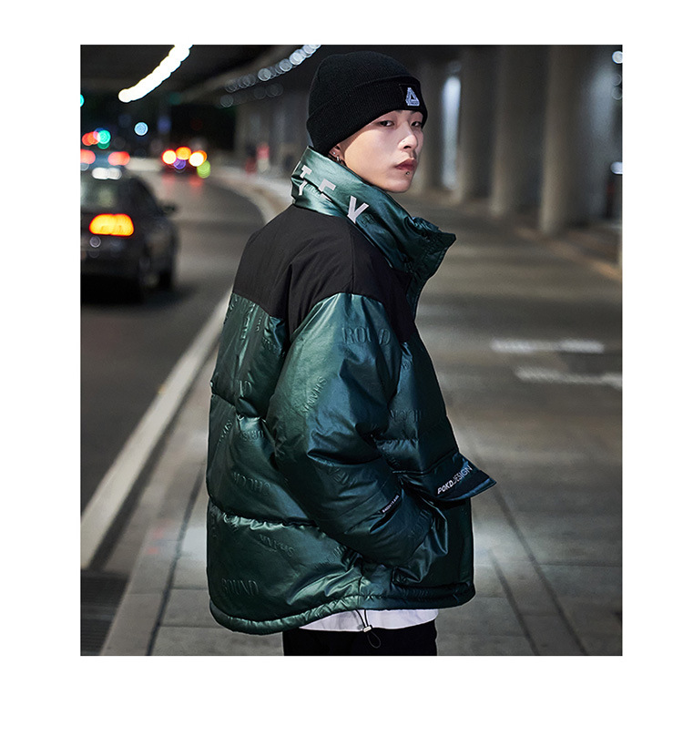 Vêtements pour hommes hiver nouvelle veste pour hommes marque tendance ample grande poche imprimée veste en coton de soie_voghion.com