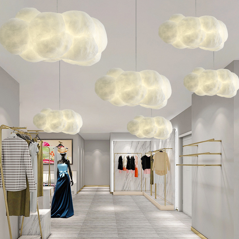 Creative cloud chandelier cotton lamp ch...