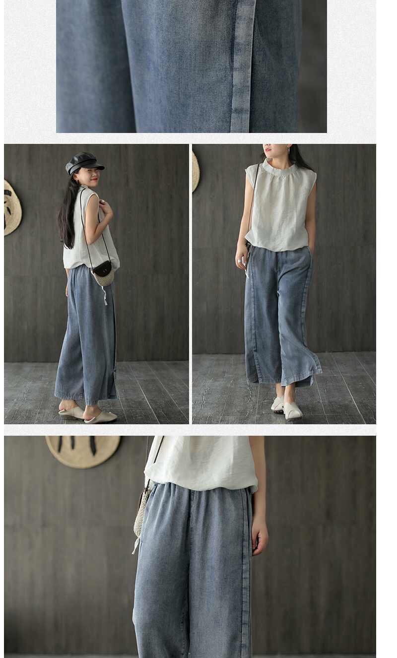 Title 7, Pantalones de mezclilla plisados de pierna anch...