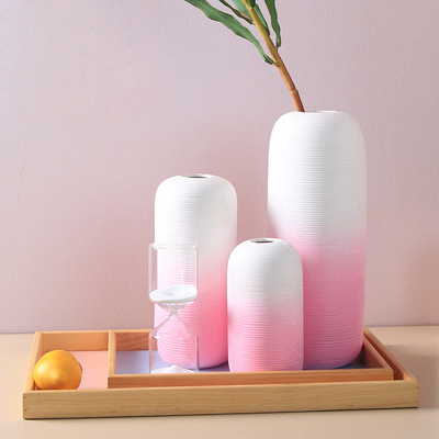 陶瓷花瓶现代简约客厅创意插花摆件个性家居装饰品可爱花艺摆设|ms