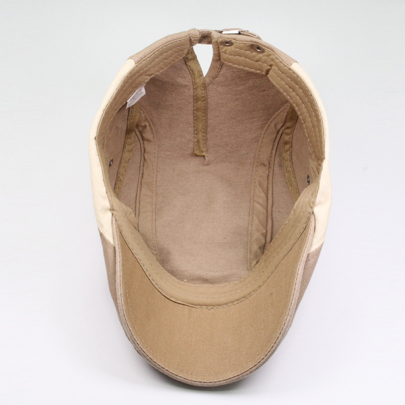 Sommer-Baseball-Sonnenschutz und Sonnenschutz-Freizeit-Baskenmütze für Herren aus reiner Baumwolle mit Entenzunge_voghion.com