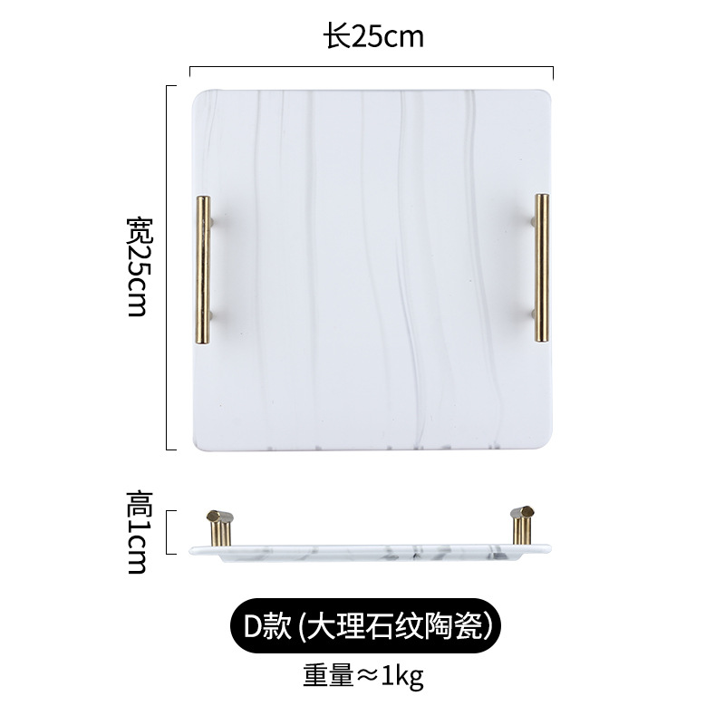 Nórdico creativo restaurante sushi placa de cerámica estilo de lujo de oro de mármol bandeja desayuno en casa postre placa