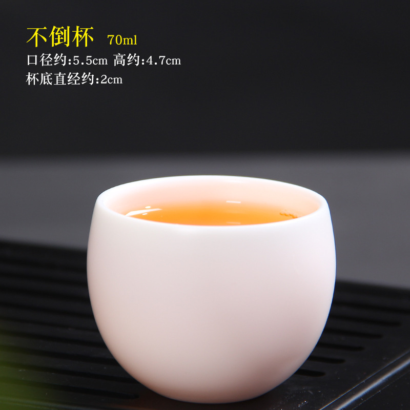 Winjiang dehua porcelana blanca Kung Fu taza de té oveja grasa Jade taza de té hecha a mano cerámica pequeña taza de té hogar taza individual