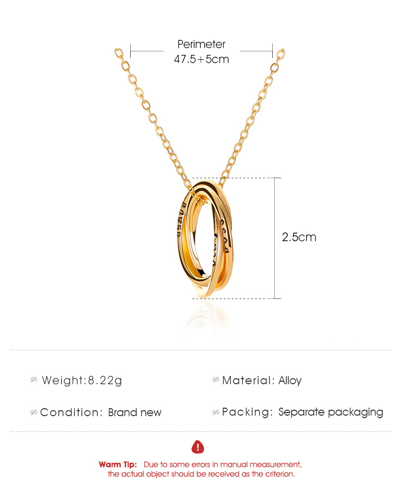 New Fashion Multi-layer Circle Girls Power Alloy Necklace Clavicle Chain display picture 1