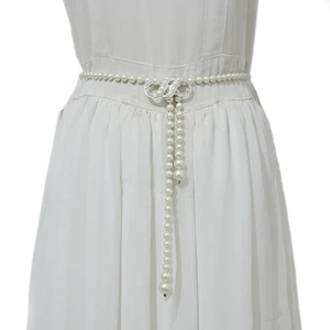 Fashionable Pearl Waist Belt for Women of All Ages - 105cm Long