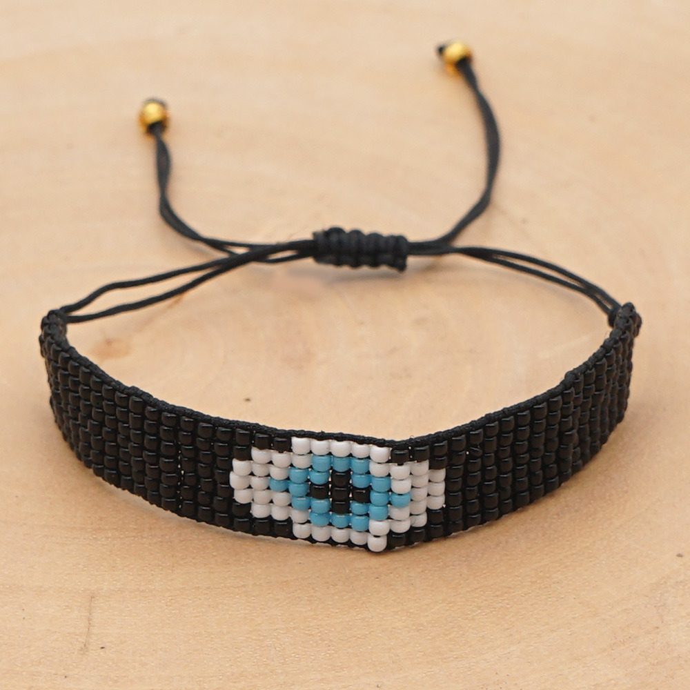 Hot-saling Models Rice Beads Hand-woven Devil Eyes Ethnic Style Bracelet For Women display picture 5