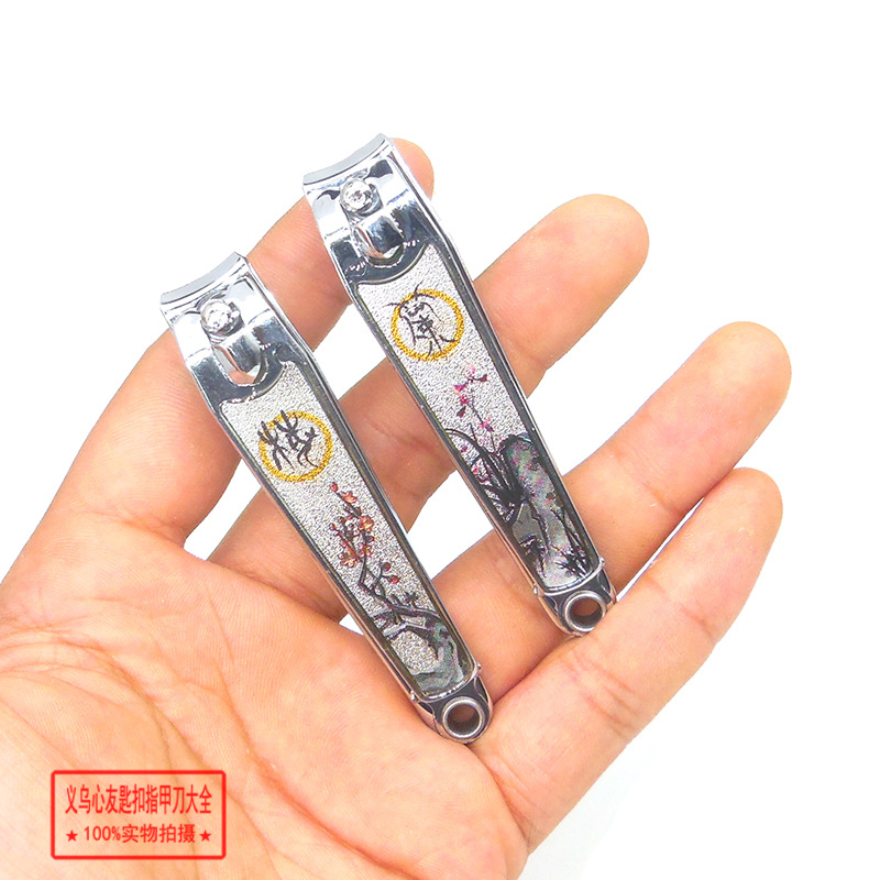 中国风梅兰竹菊胶面指甲钳 恒劲达0818大号平口滴胶指甲钳剪批发详情图5