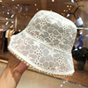 Universal summer thin sun hat from pearl, Korean style, flowered