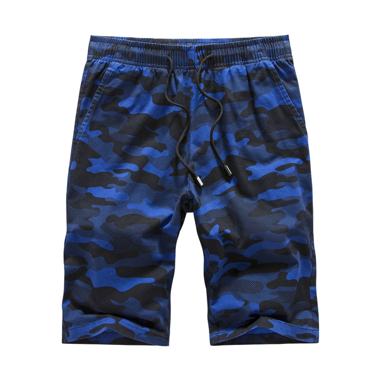 Nuevos pantalones cortos casuales de camuflaje transfronterizo para hombres de verano de algodón versátil pantalones sueltos recortados 1718