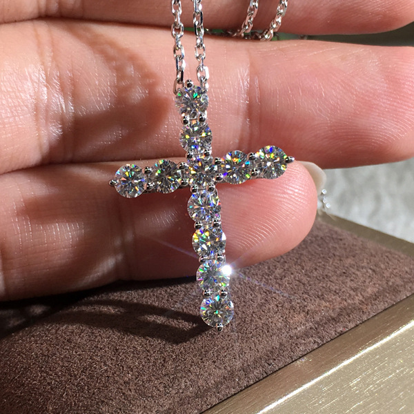 Cross necklace lAAA grade zircon micro-i...