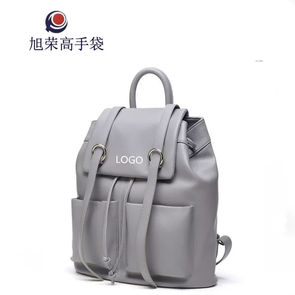 New European and American Popular Fashion Backpack Pu Drawstring Handbag Daily Work Clothing Portable Storage Backpack Customized