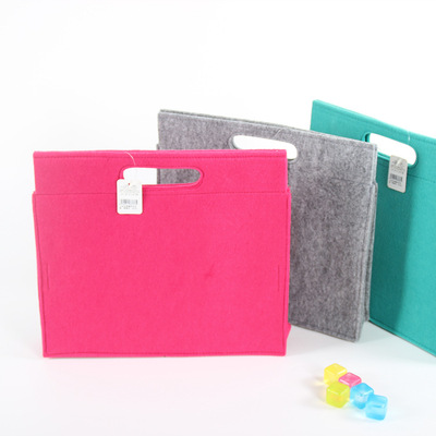 A4毛毡加厚手提资料袋拉链袋文件包双层男女士办公文件袋批发|ru