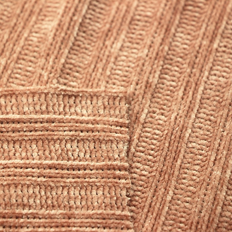 粗针罗纹雪尼尔半边绒布针织纬编全涤粗针螺纹罗纹雪尼尔半边绒布