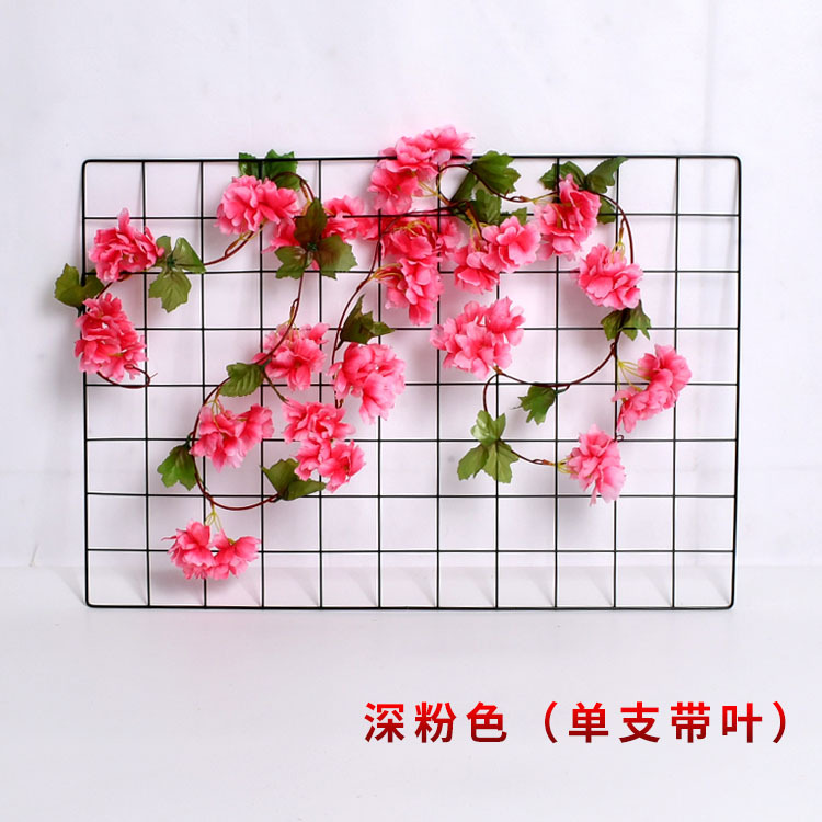 Flor de cerezo artificial tira boda flor artificial hogar Decoración artificial flor Cadena de Orquídea cadena artificial Flor de cereza Flor de seda decorativa