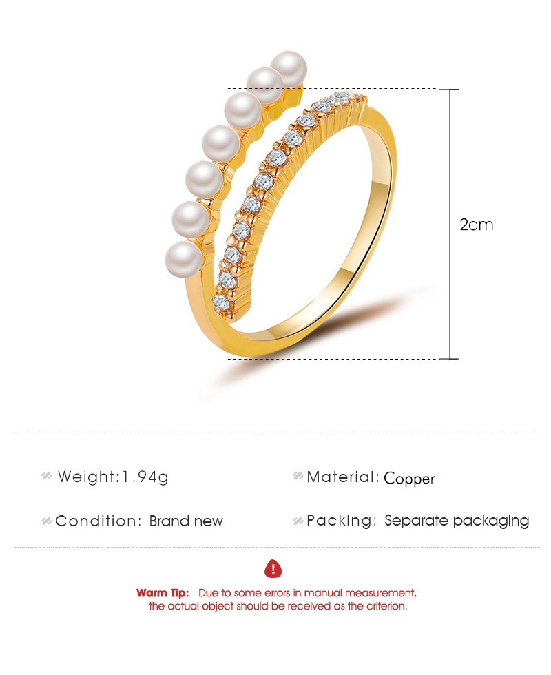 Baroque Pearl Ring Simple Literary Design Sense Opening Ring Wholesale Nihaojewelry display picture 1