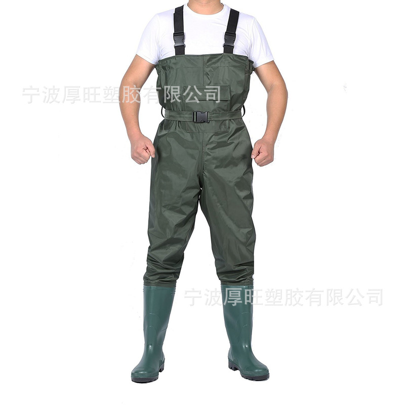 Thickened Waterproof Nylon Water Pants Half-length Fishing Pants Fishing Suit Fishing Suit Wading Pants Leather Fork Pants
