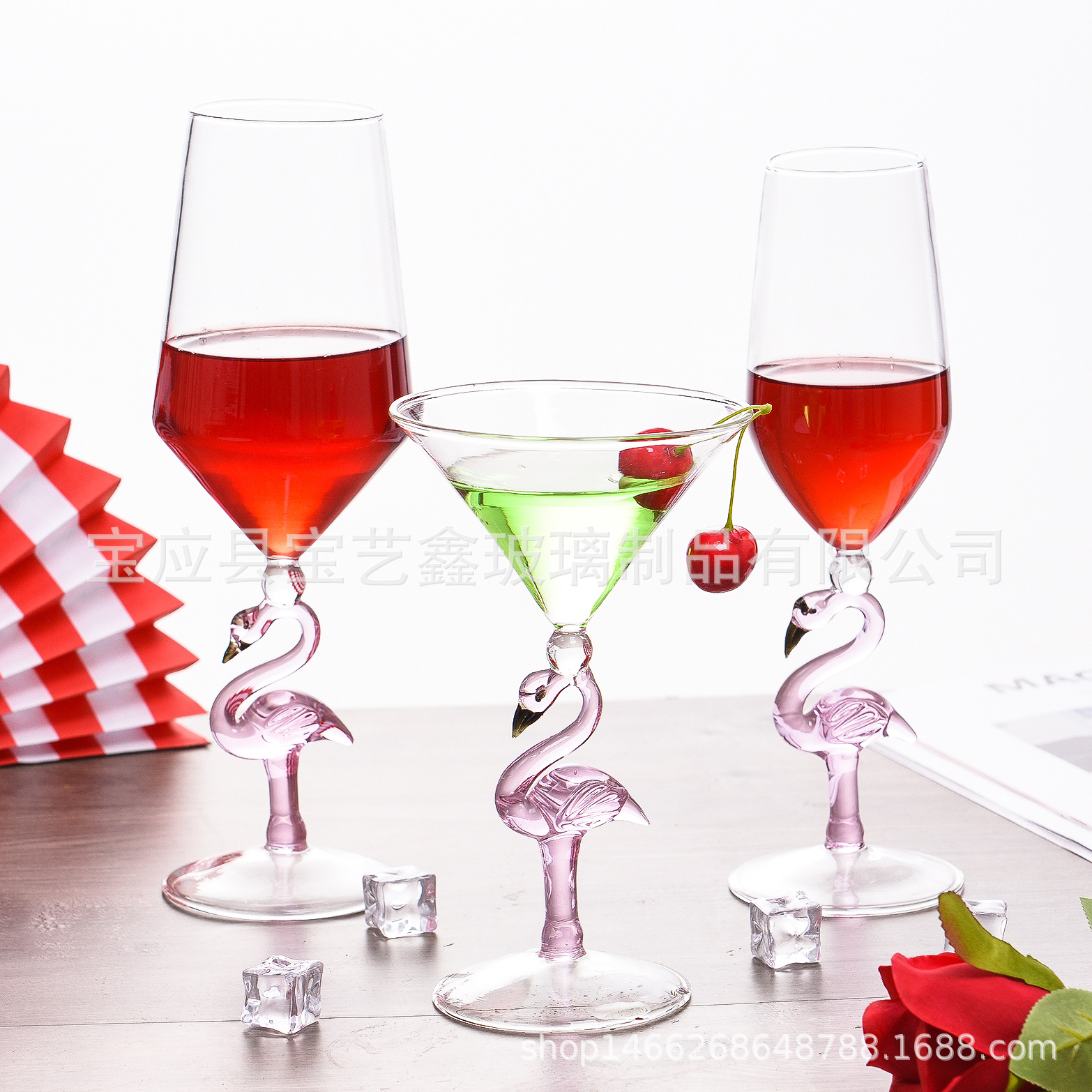 Творческий ходули Чашки розовый сильный птица красное вино кубок курица хвост бокал нордический творческий бокал завод продажа