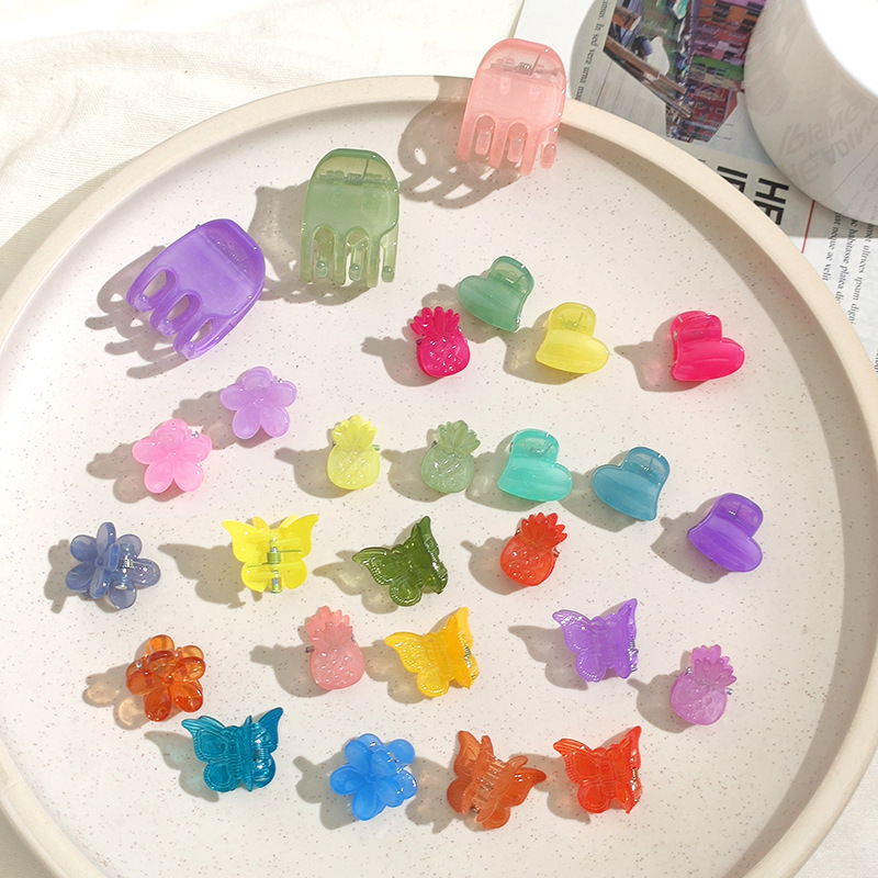 Children's  Sweet Candy Color Princess Small Catch Clip Mixed Color Mini Hair Clip Set display picture 3