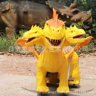 廠家直銷仿真兒童電動恐龍車騎行恐龍電瓶跑跑車商場廣場遊樂電動