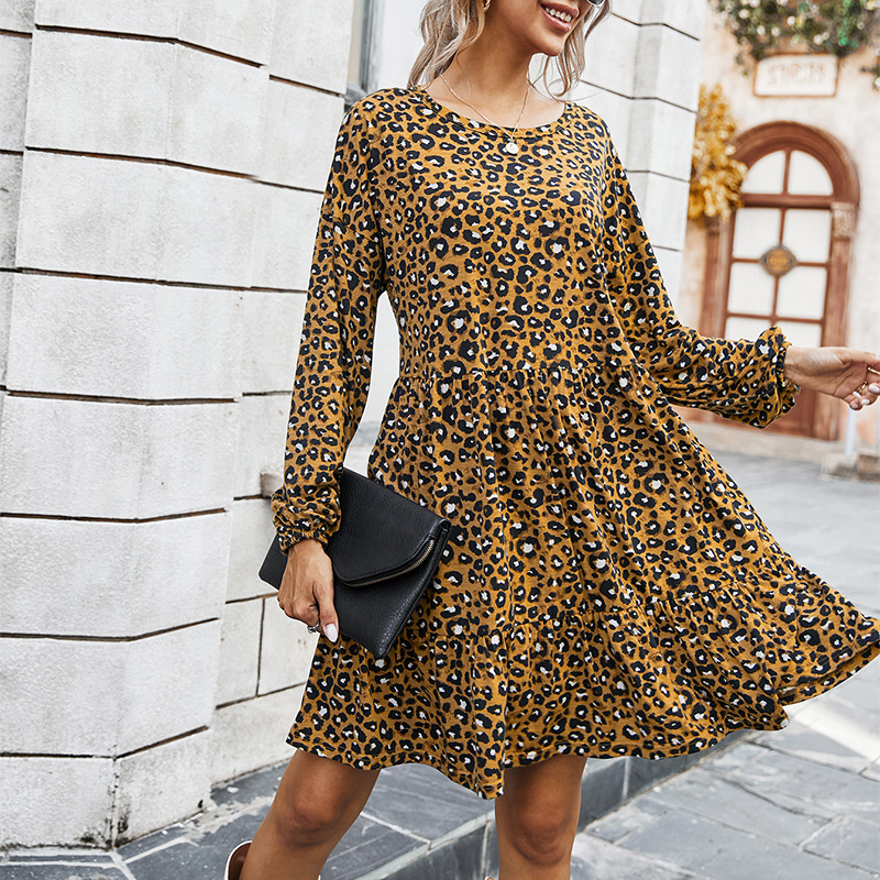 women  new autumn store hot style sexy leopard print dress WHOLESALE NSKA276