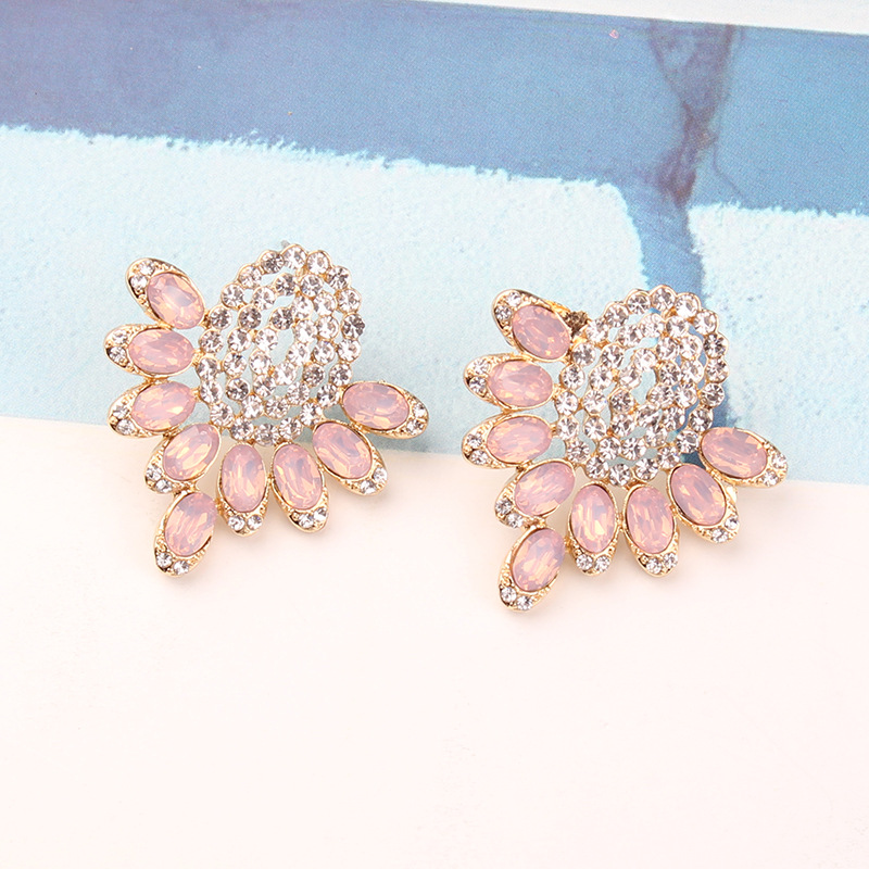 Ear Studs Classification 1 Pair Quantity Retro Lady Ethnic Style Wings Alloy Resin Inlay Artificial Diamond Women's Ear Studs