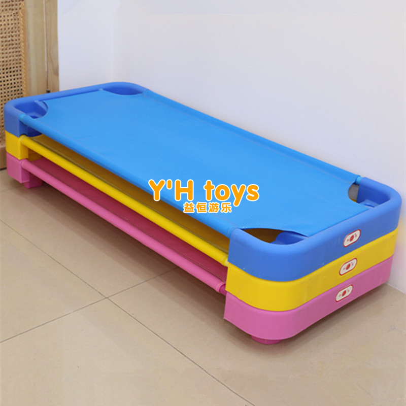 Kindergarten children's bedroom bed bed lunch break bed thick net cloth bed plastic bed new net surface bed children's single bed bed