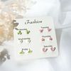 Ceramics, fresh universal earrings, set, Korean style