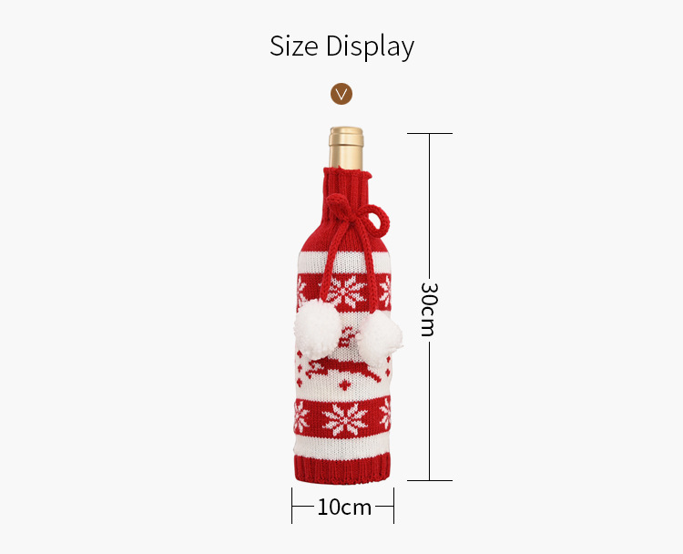 Christmas Knitted Double Ball Wine Bottle Cover display picture 12