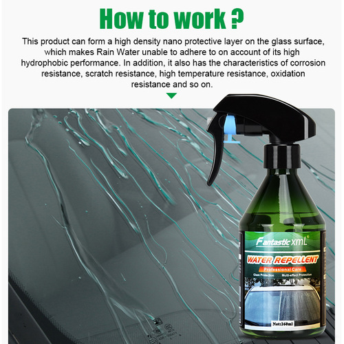 Car glass cleaner, car window coating agent, front windshield water repellent, rainproof, cross-border glass coating