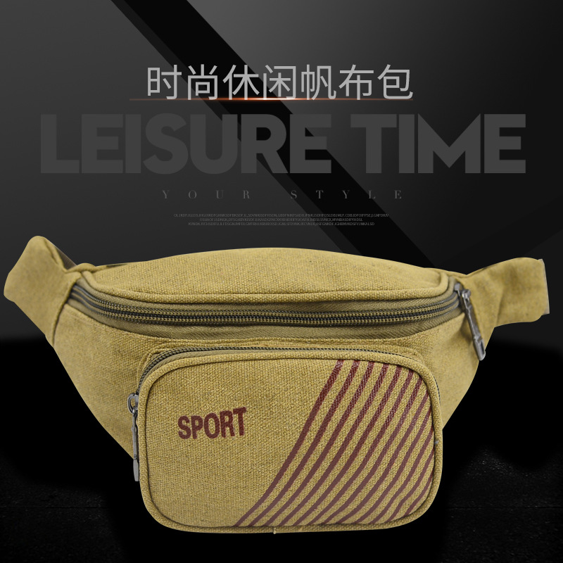 New arrival spot wholesale stall cash register wallet sports waist bag washed canvas waist bag men's mobile phone waist bag