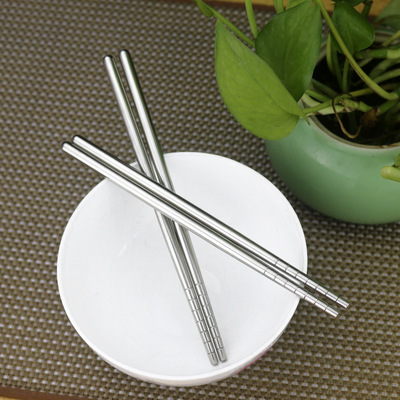 不锈钢筷子家用短圆筷儿童餐具幼儿园学生中式练习用筷子批发16cm|ru