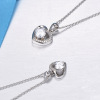 Necklace heart shaped, diamond pendant, silver 925 sample, 750 sample gold, wholesale