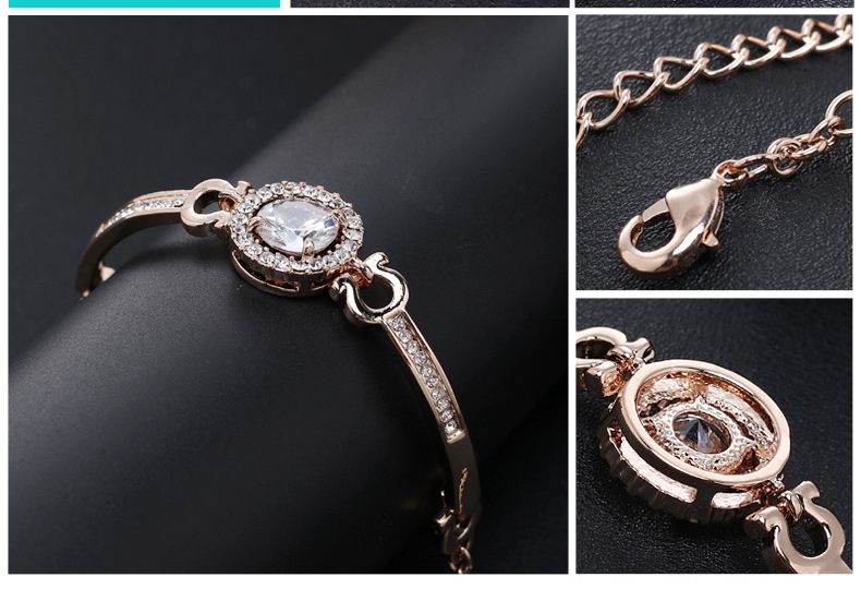 Bracelets Classification Fashion Geometric Copper Inlay Zircon Bracelets 1 Piece