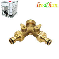 Cross-border brass fitting 3/4 inch garden ball valve Y-shaped 6mm brass nipple connector double-headed garden connector