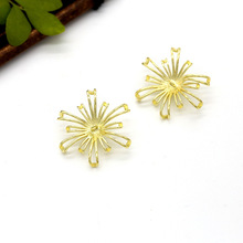 众兴新款铸铜镂空雏菊发簪材料 手工diy花朵耳饰头饰配件厂家直销