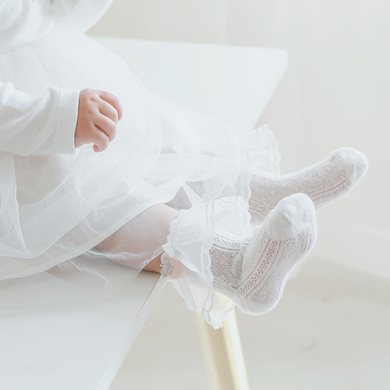 2020 nuevos calcetines de bebé de malla calcetines de encaje de arco calcetines de niña calcetines para niños verano Delgado