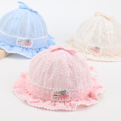 嬰兒帽子春秋薄款女寶寶遮陽帽夏季公主帽0-12個月可愛超萌女童潮