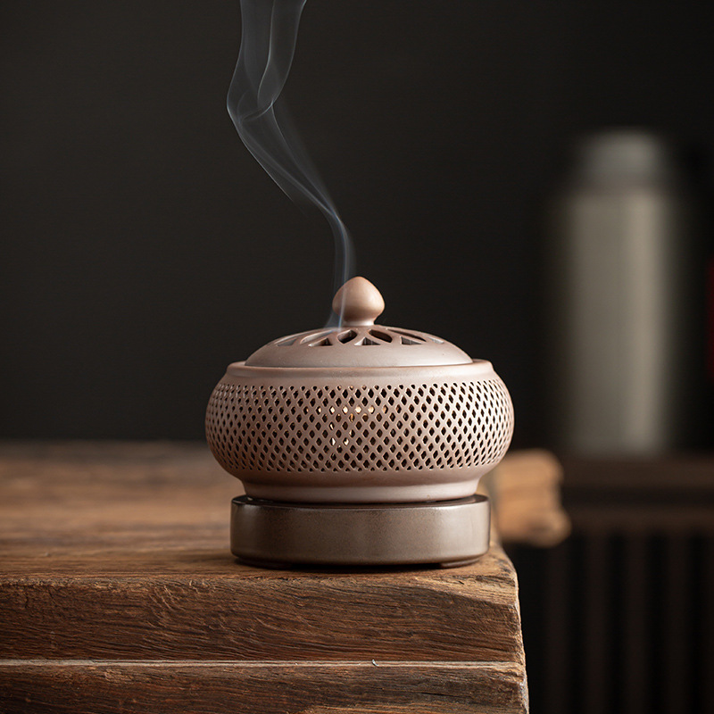 陶瓷电子香薰炉家用小夜灯可定时可调温香粉香精加热香道用具摆件