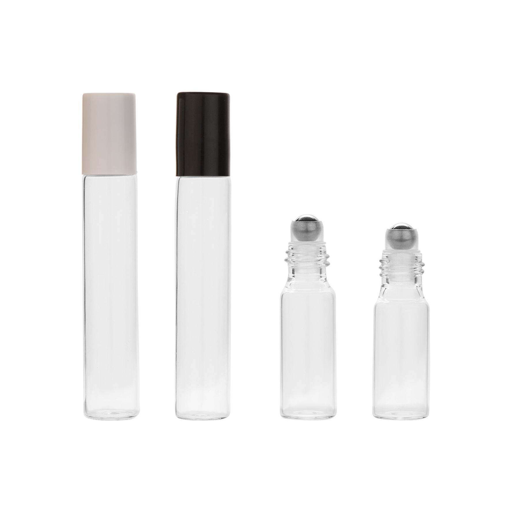 10ML玻璃精油瓶 透明化妆品分装精油滚珠拉管瓶 塑料盖走珠玻璃瓶