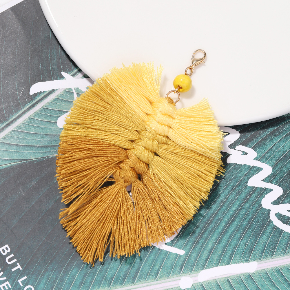 Bohemian Holiday Style New Handmade Cord Woven Colorful Tassel Pendant Key Chain Wholesale display picture 19