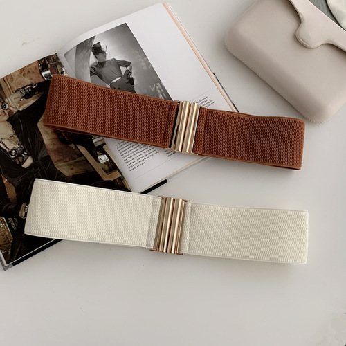 Autumn and winter new elastic elastic women's wide belt decorative fabric with dress waist slimming girdle