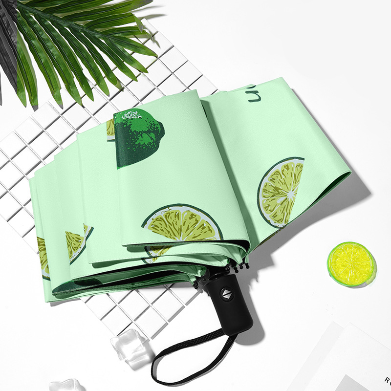 fold fully automatic fold Umbrella factory wholesale rain or shine Dual use fruit Parasol Vinyl ultraviolet-proof lovely