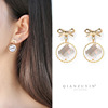 Earrings from pearl, internet celebrity, silver 925 sample