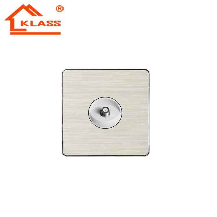 约旦厂家外贸出口86型炫彩铝拉丝变态点插座墙壁插座卫星天线插座