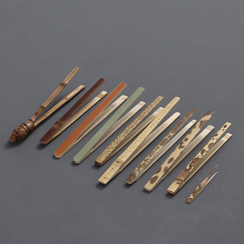 Handmade old coal-made bamboo tea clips, Mei Fei bamboo anti-scalding cup clips, bamboo tweezers, Kung Fu tea set accessories, tea ceremony six gentlemen